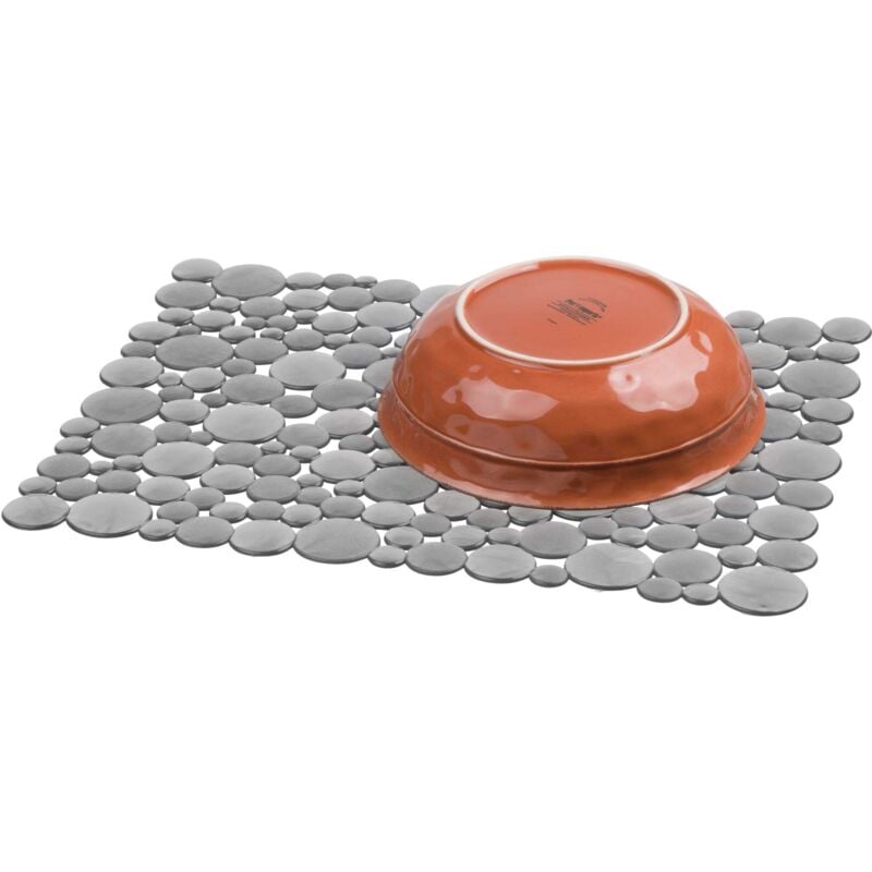 foto del prodotto tappetino lavandino, tappetino lavello cucina grande in plastica, accessori lavello che proteggono stoviglie e lavelli in acciaio, grigio idesign