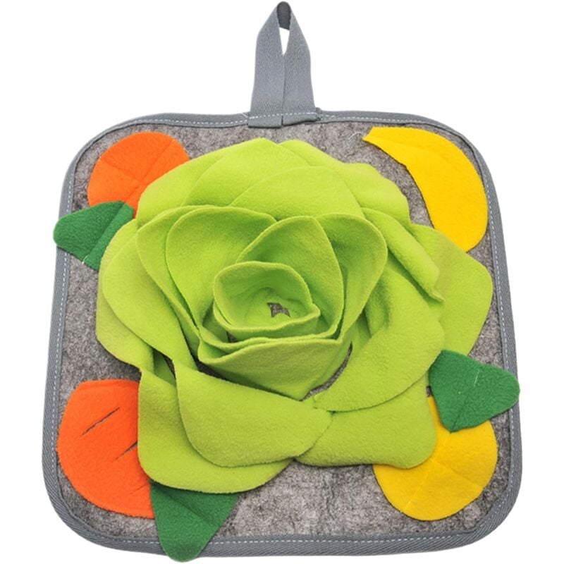 foto del prodotto tappetino multifunzionale per l alimentazione dei conigli, 11,8 x 11,8 pollici, lavabile in lavatrice, cuscino interattivo e divertente per cincill 