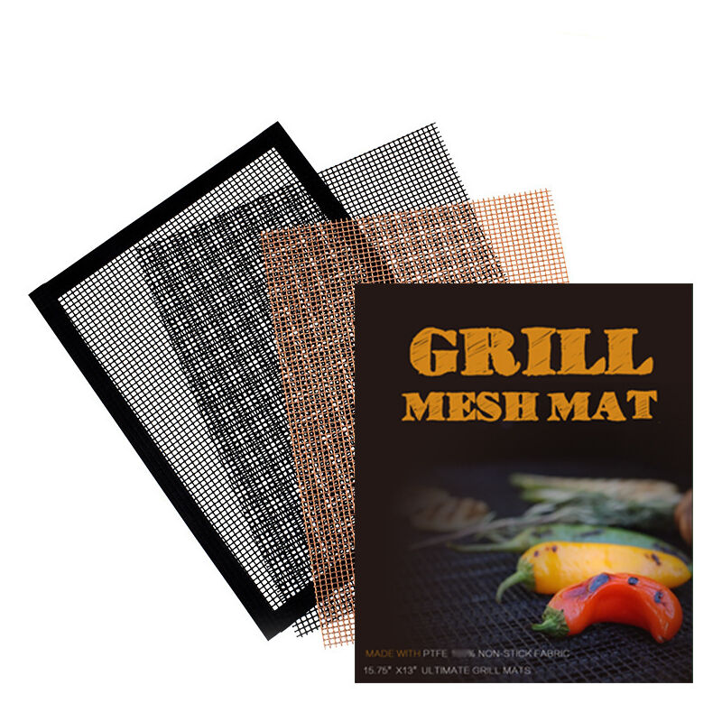 foto del prodotto tappetino per barbecue riutilizzabile da 6 pezzi, tappetino per griglia in rete di teflon 3340 cm, tappetino per barbecue per grill a gas, carbone,