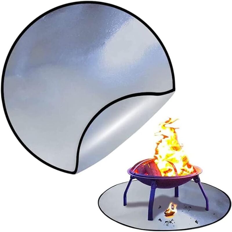foto del prodotto tappetino per braciere resistente al calore rotondo da 24 pollici, tappetino per braciere da patio, tappetino ignifugo, tappetino protettivo per