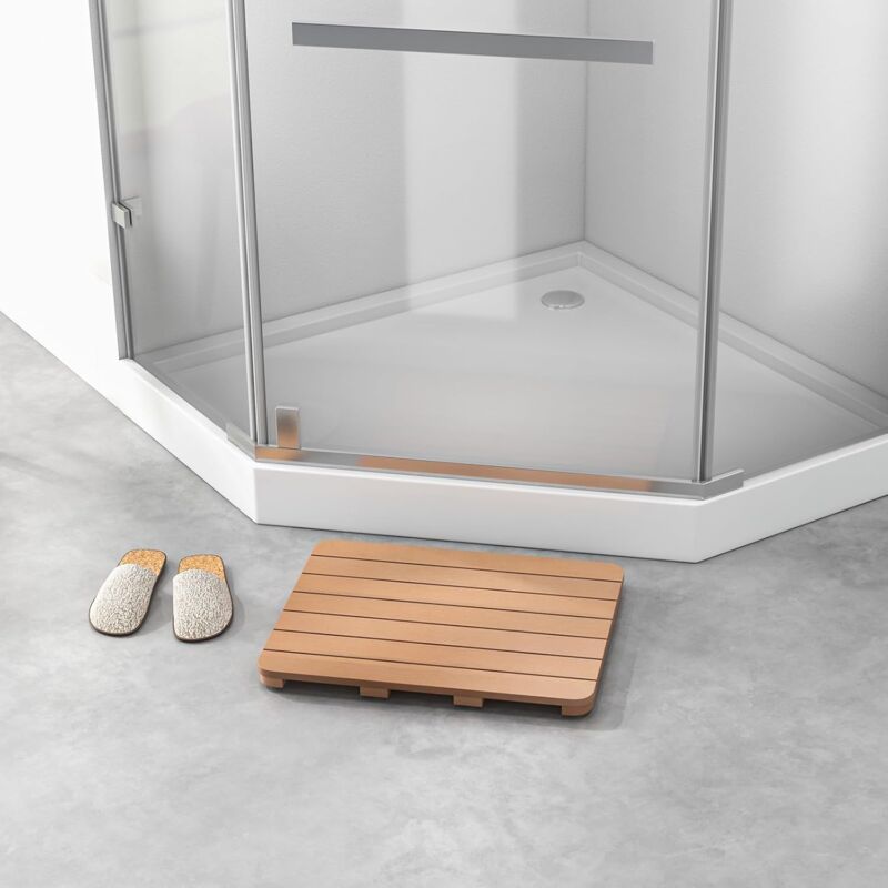 foto del prodotto tappetino per doccia antiscivolo, in hips e acciaio inox anti corrosione, anti ruggine, durevole, tappeto impermeabile per vasca da bagno, ingresso,
