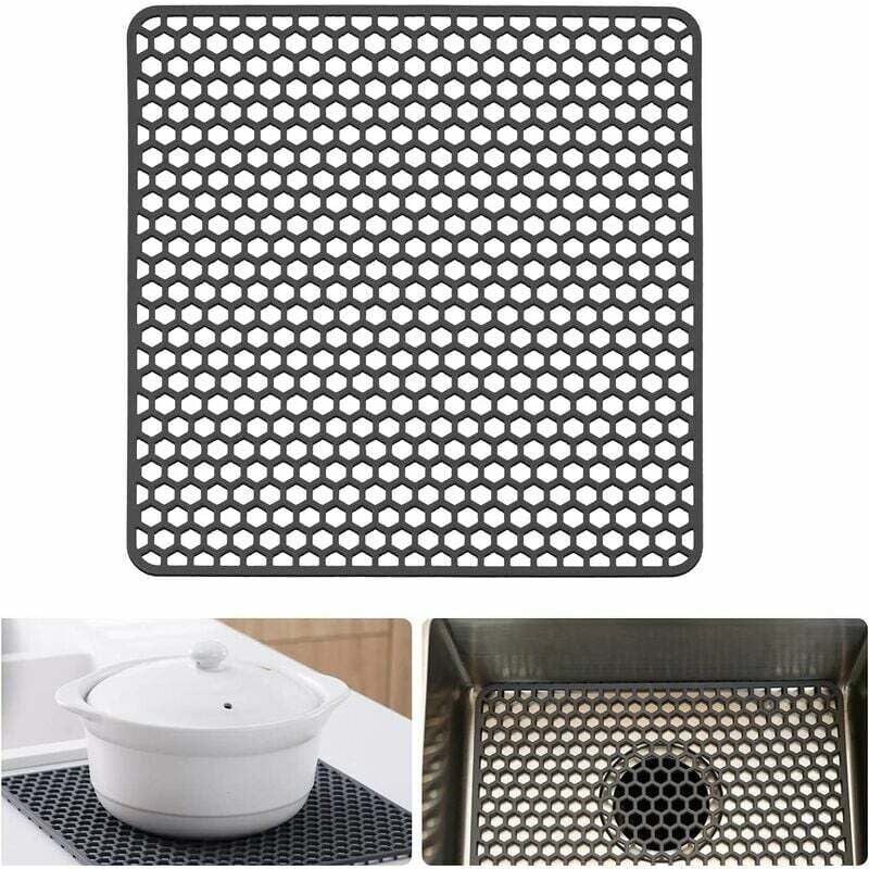 foto del prodotto tappetino per lavello in silicone, griglia da cucina per lavelli in acciaio inox o porcellana, 13,5 x 13,5