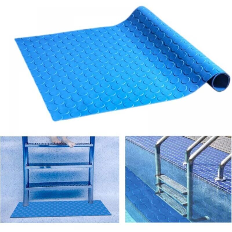 foto del prodotto tappetino per scale da piscina, 23 x 90 cm, tappetino per scale strutturato antiscivolo, tappetino per scale da piscina, tappeto antiscivolo per