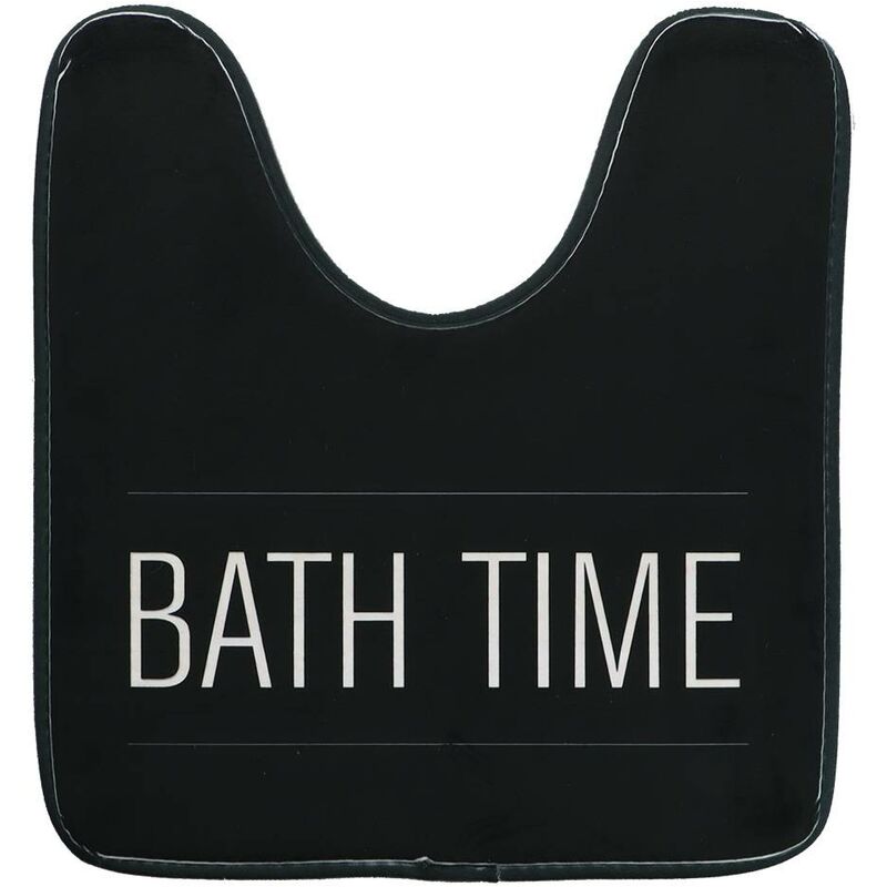 foto del prodotto tappetino per wc in microfibra 45x50cm neo retro nero tendance