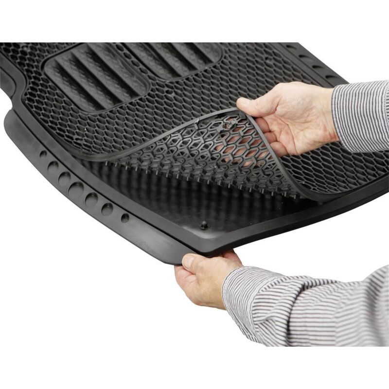 foto del prodotto tappetino poggiapiedi gomma l x l 72 cm x 50.5 cm nero 74933