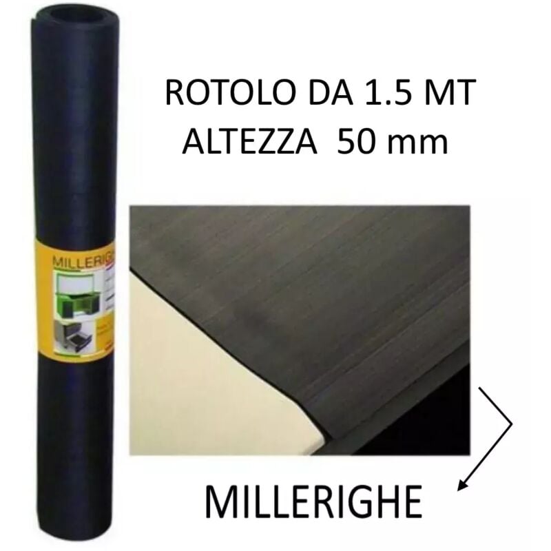 foto del prodotto tappetino pvc millerighe nero mt 1.5 x 50 cm