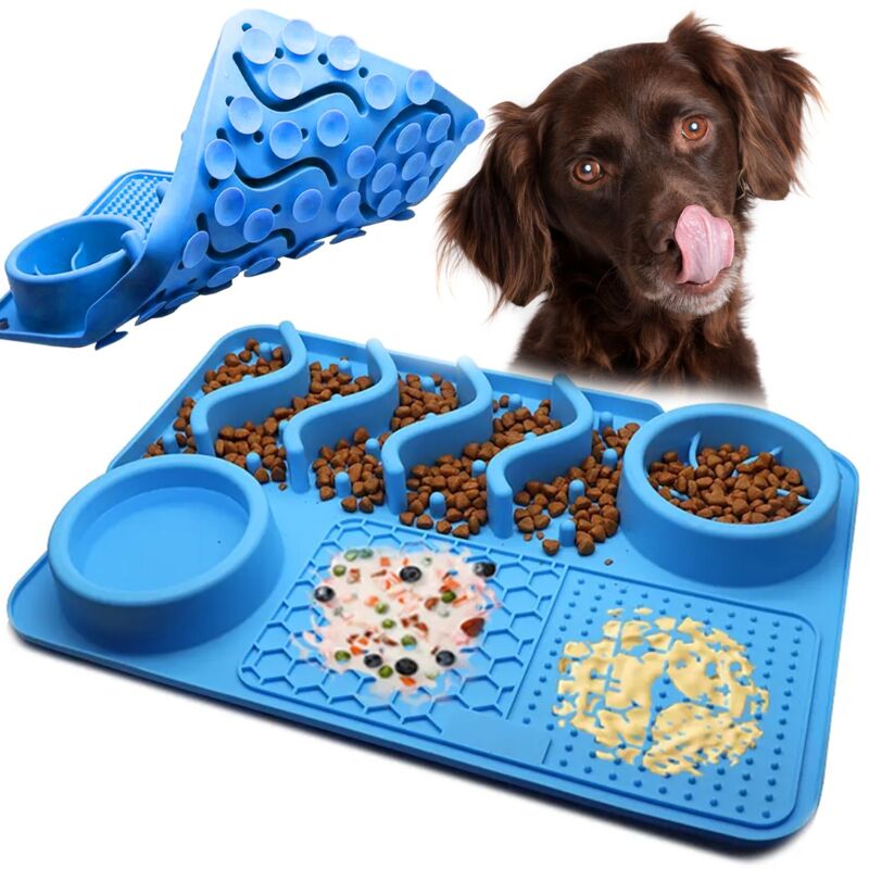 foto del prodotto tappetino rallentamento alimentare da leccare blu