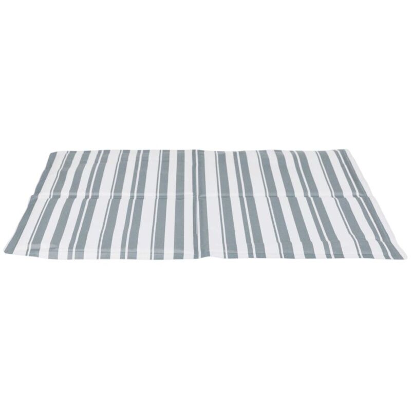 foto del prodotto tappetino rinfrescante a righe bianco grigio 50 40cm