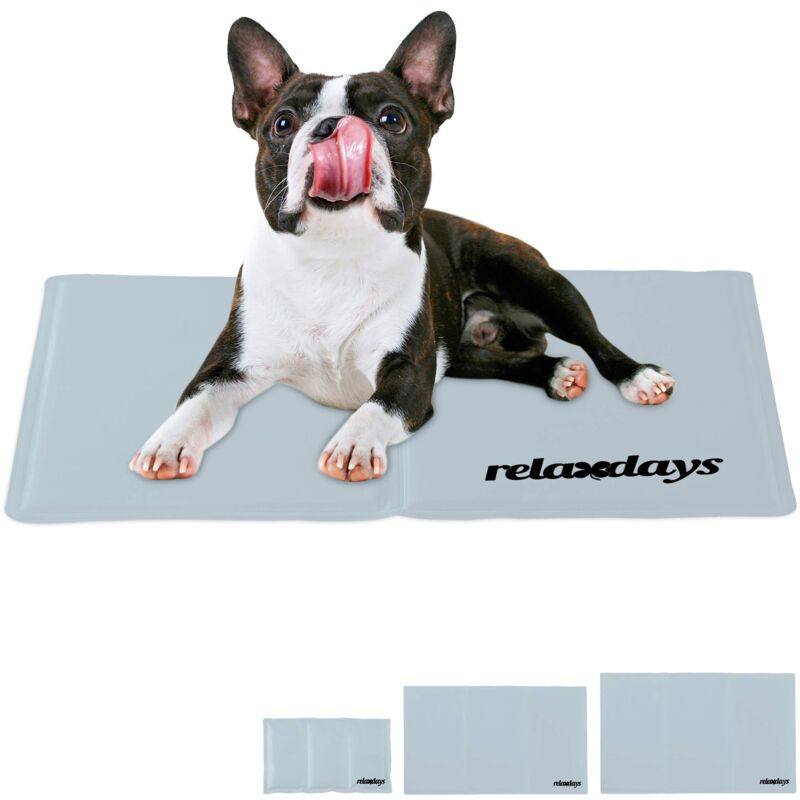 foto del prodotto tappetino rinfrescante per cani, autorefrigerante, lavabile, gel, materassino per gatti, 40x50 cm, grigio relaxdays