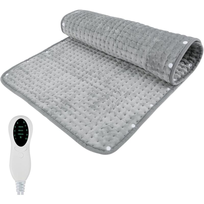 foto del prodotto tappetino riscaldante elettrico, coperta riscaldante in morbida flanella da 19,7x39,4 pollici con 10 livelli di calore e timer 2h, tappetino