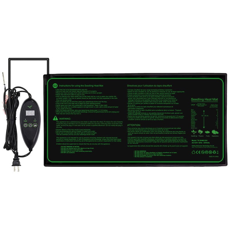 foto del prodotto tappetino riscaldante lablanc tappetino riscaldante per piantine con termostato e sensore ntc, impermeabile ip67, 30 watt, ideale per piantagioni