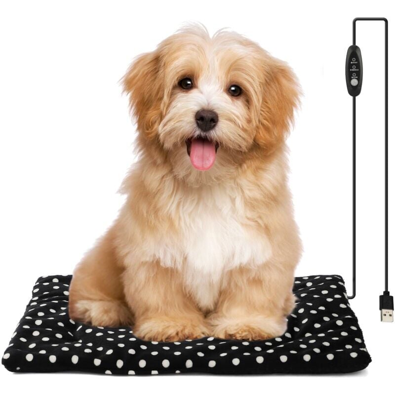 foto del prodotto tappetino riscaldante per cani e gatti 27x37 cm, tappetino riscaldante elettrico usb per animali, temperatura regolabile