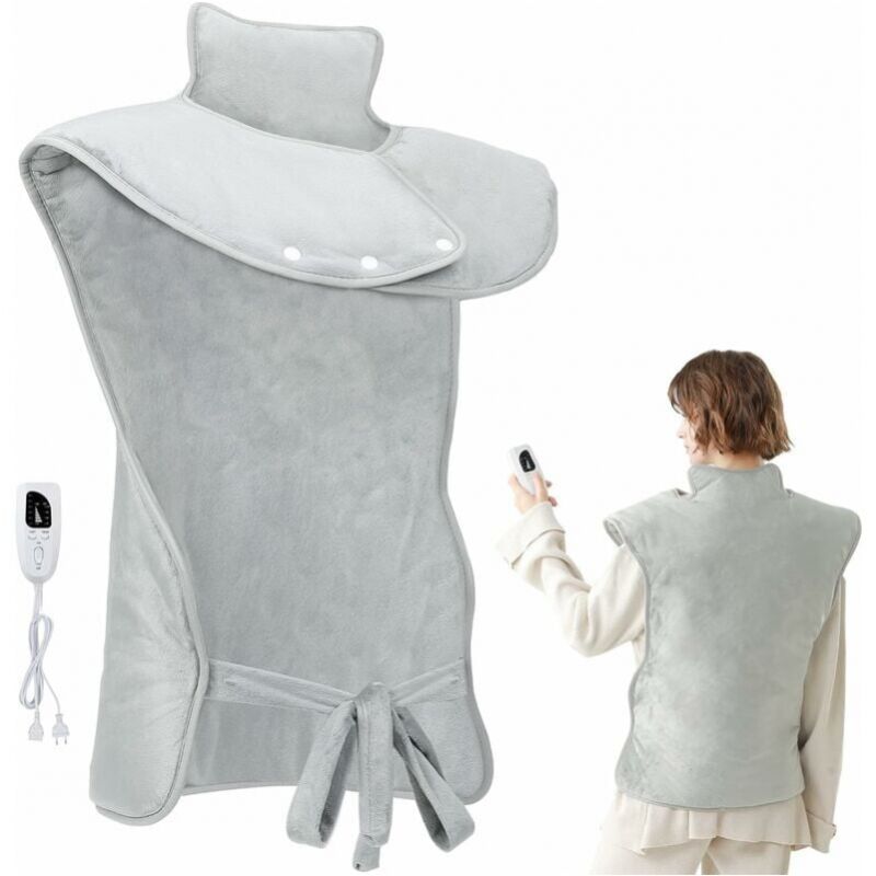 foto del prodotto tappetino riscaldante per collo e schiena coperta riscaldante, 6 temperature regolabili timer lavabile in lavatrice 61x94 cm