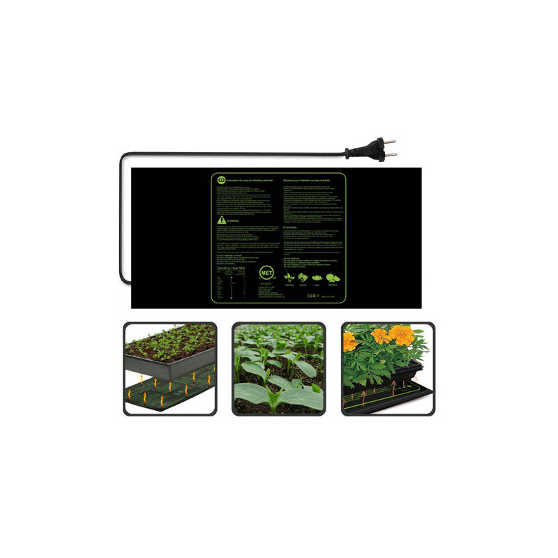 foto del prodotto tappetino riscaldante per piantine da 100 w durevole impermeabile fiore frutta verdura crescita digitale della piantina germinazione tappetino per