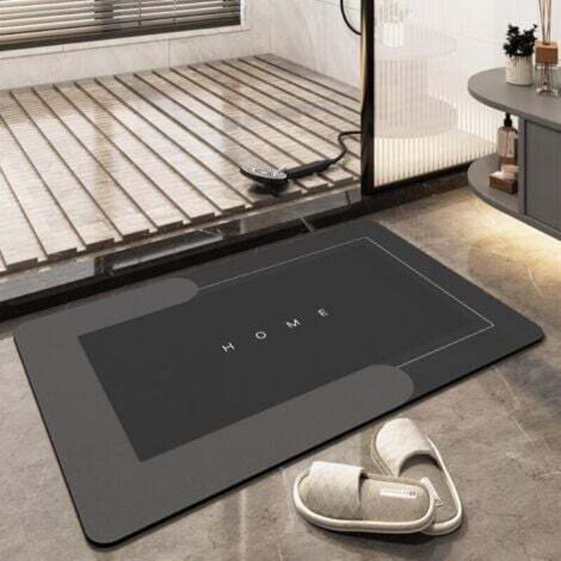 foto del prodotto tappetino super assorbente 40x60 cm, grigio scuro rettangolare asciugatura rapida, tappetino da cucina, tappetino da bagno