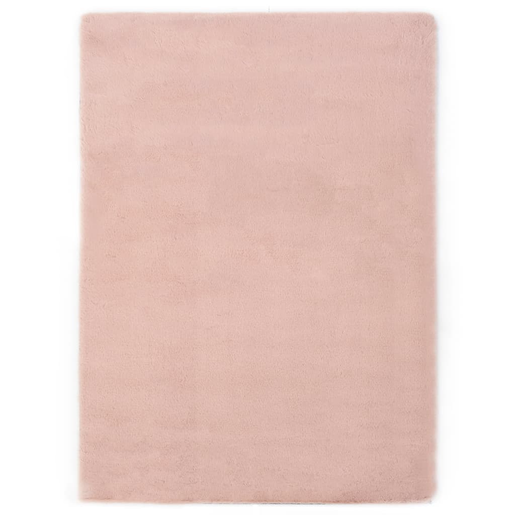 foto del prodotto tappeto 160x230 cm pelliccia di coniglio sintetica rosa antico cod mxl 72832