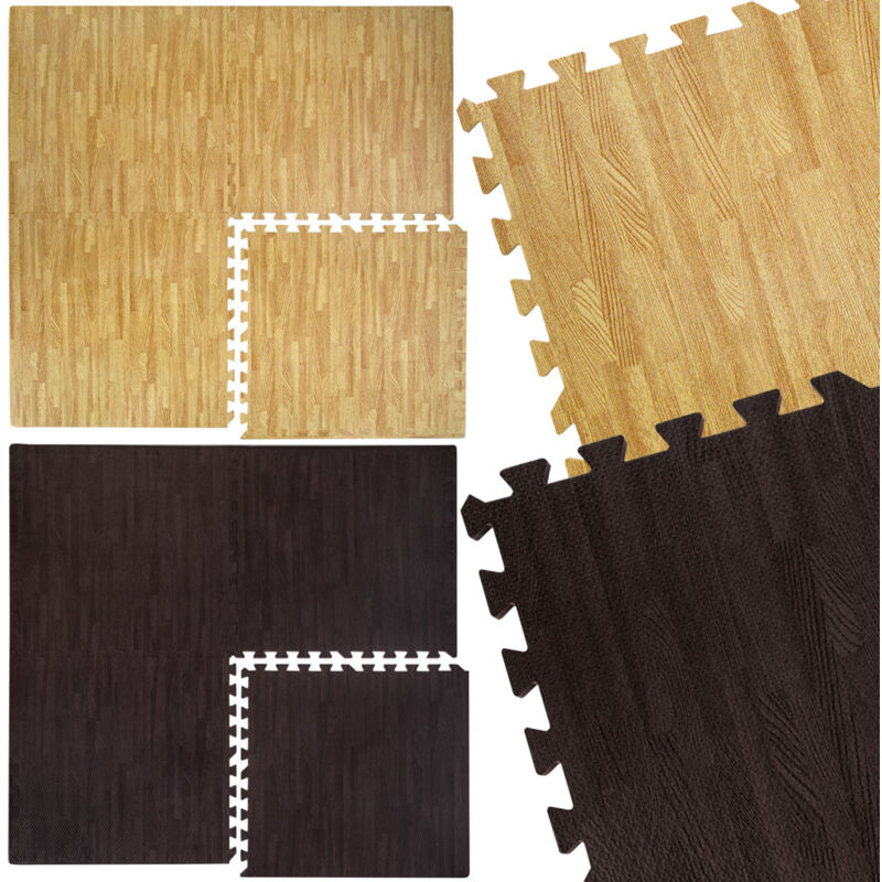 foto del prodotto tappeto a puzzle 60x60cm color legno marrone chiaro 15976