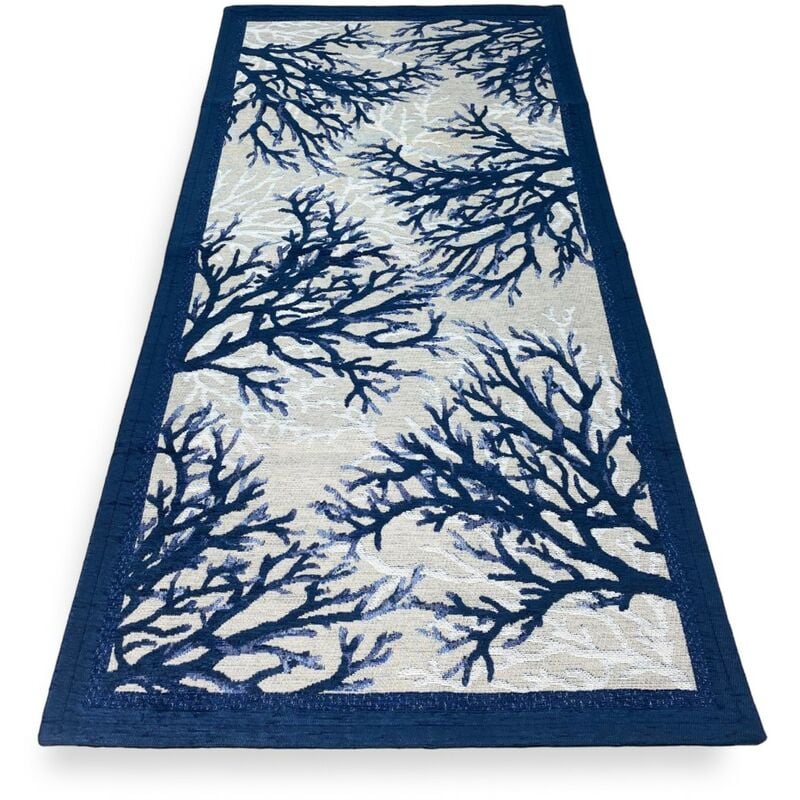 foto del prodotto tappeto antiscivolo mare marino coralli blu made in italy cm. 55x140