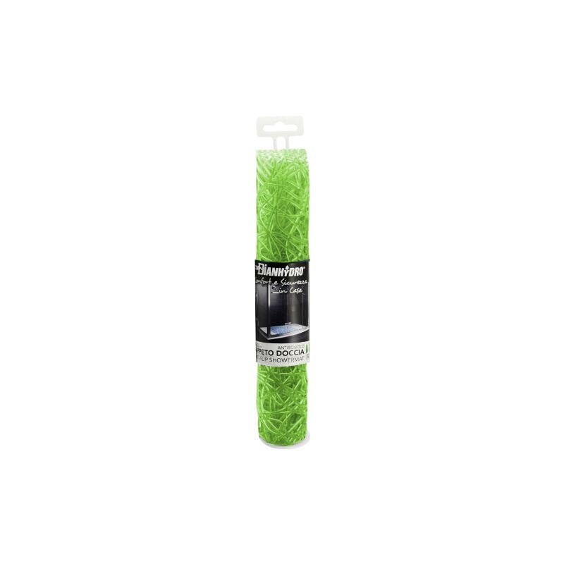 foto del prodotto tappeto antiscivolo per doccia mod. lux 72 x 36 cm in pvc verde con ventose di sicurezza tappetino bagno vasca verde 72x36 cm