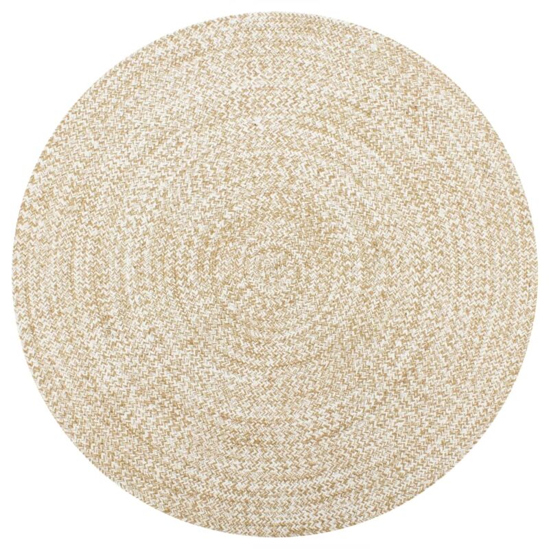 foto del prodotto tappeto artigianale in juta bianco e naturale 90 cm vidaxl
