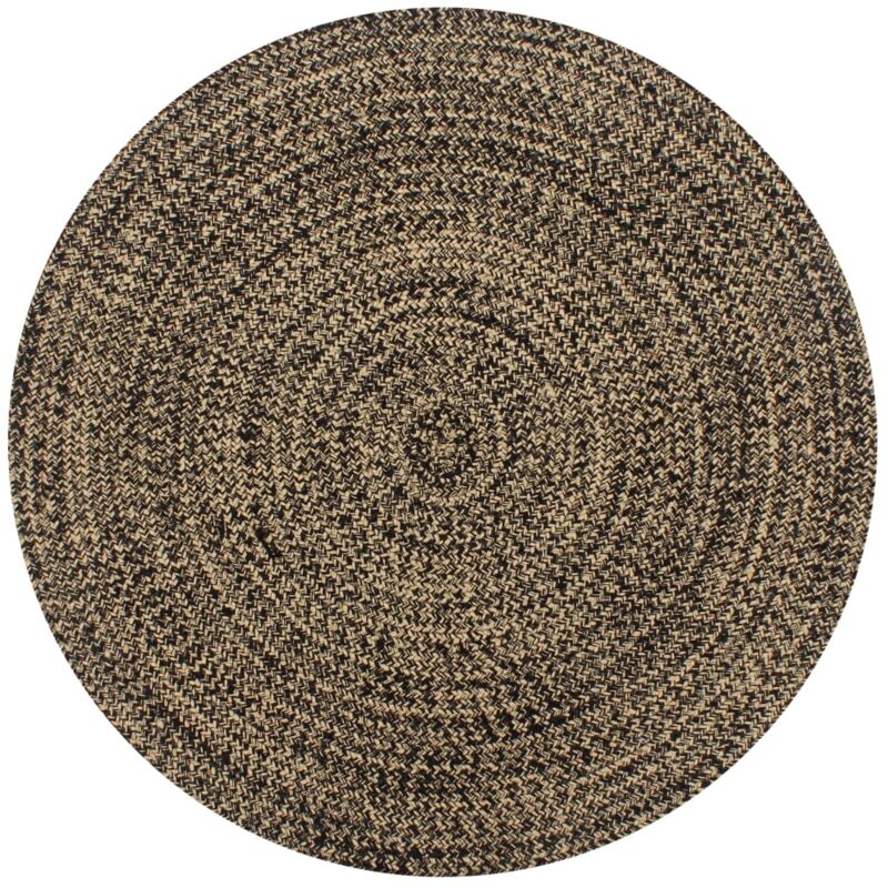 foto del prodotto tappeto artigianale in juta nero e naturale 150 cm vidaxl