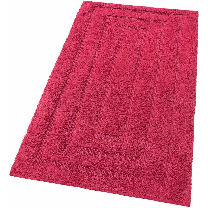 foto del prodotto tappeto bagno 50x80 cm puro cotone elegante lussuoso morbido scendiletto antiscivolo rosso