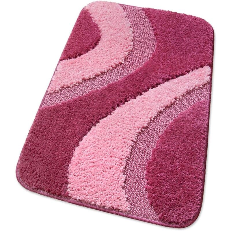 foto del prodotto tappeto bagno 50x80 cm scendi letto 100 made in italy antiscivolo shaggy 3d moderno assorbente porpora