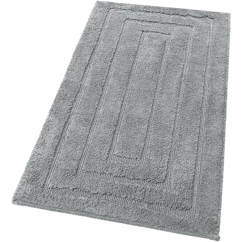foto del prodotto tappeto bagno 60x135 cm puro cotone elegante lussuoso morbido scendiletto antiscivolo grigio