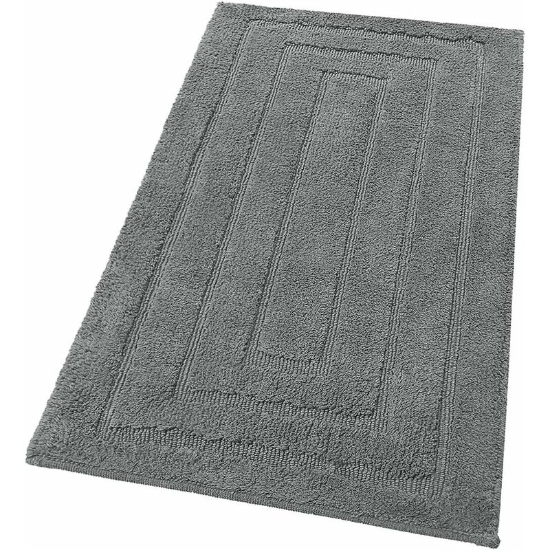 foto del prodotto tappeto bagno 60x135 cm puro cotone elegante lussuoso morbido scendiletto antiscivolo grigio scuro