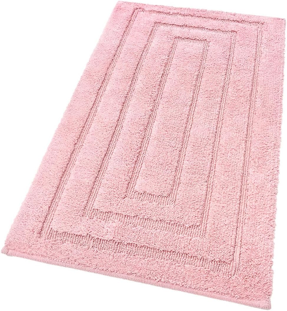 foto del prodotto tappeto bagno 60x135 cm puro cotone elegante lussuoso morbido scendiletto antiscivolo rosa