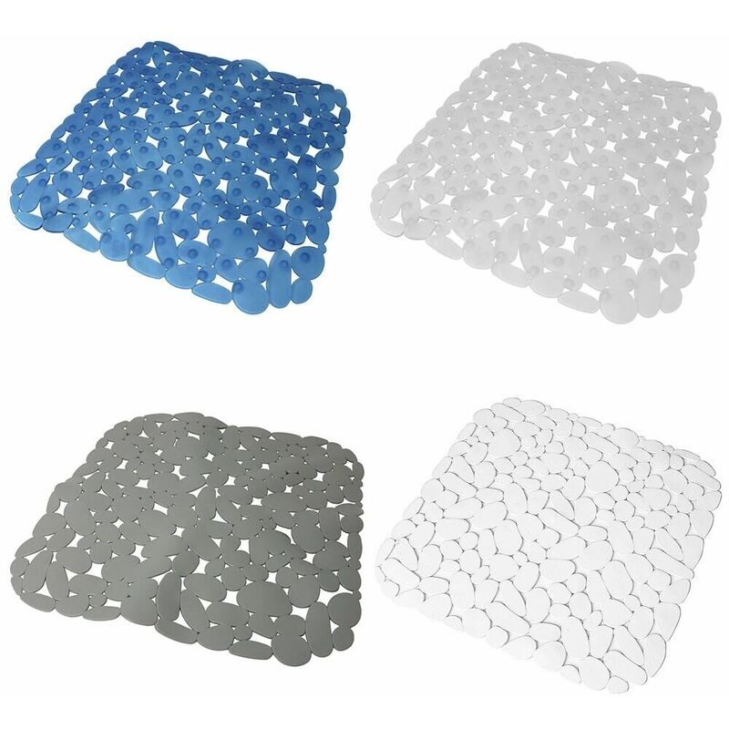 foto del prodotto tappeto bagno antiscivolo con ventose tappetino quadrato per piatto doccia casa 53x53cm gomma sintetica lavabile in lavatrice colorigenerali blu