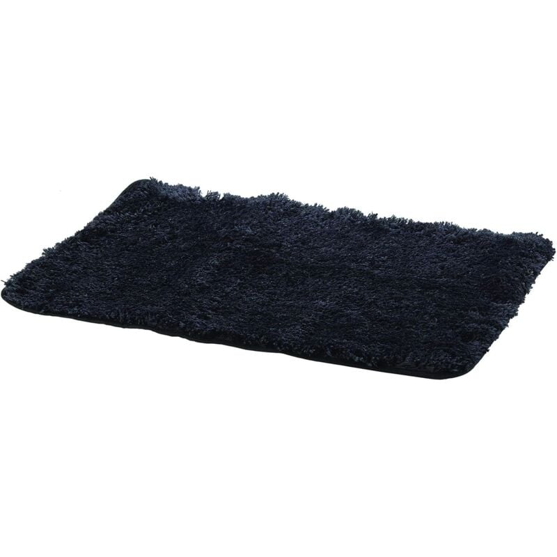 foto del prodotto tappeto bagno antiscivolo nero in microfibra 70x45 cm king home