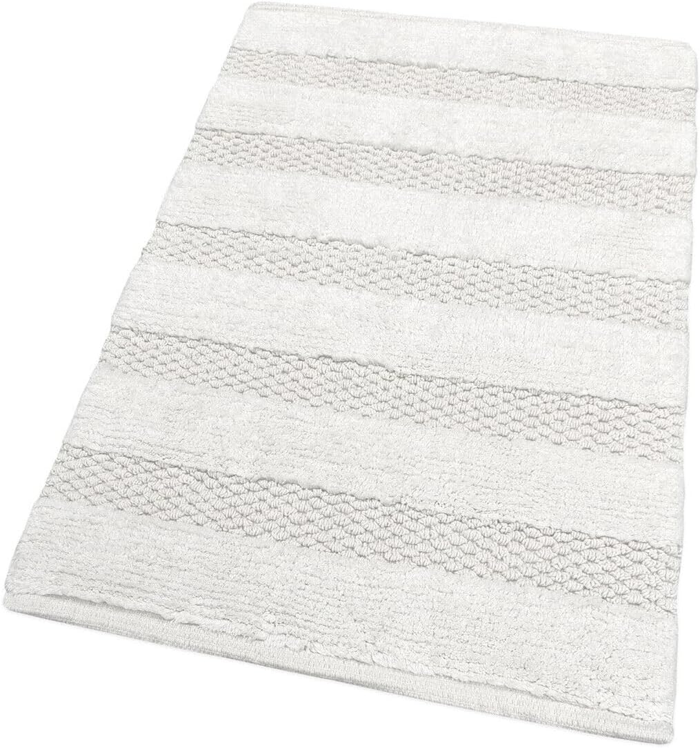 foto del prodotto tappeto bagno camera 60x120 cm morbido puro cotone scendiletto doccia assorbente antiscivolo bianco