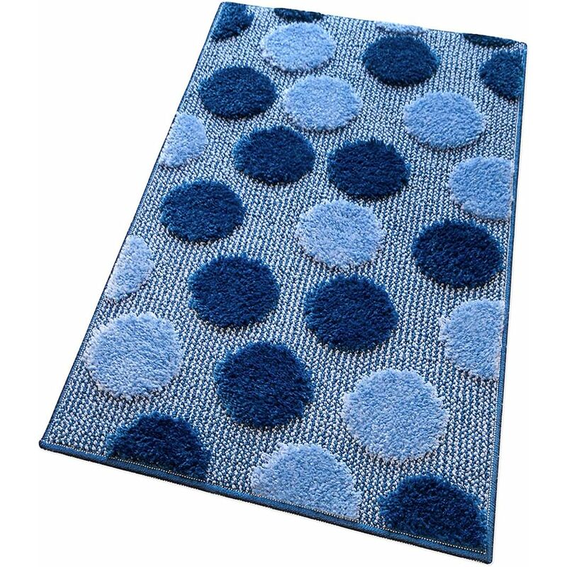 foto del prodotto tappeto bagno camera antiscivolo shaggy moderno scendi doccia assorbente 100 made in italy blu 65x180 cm