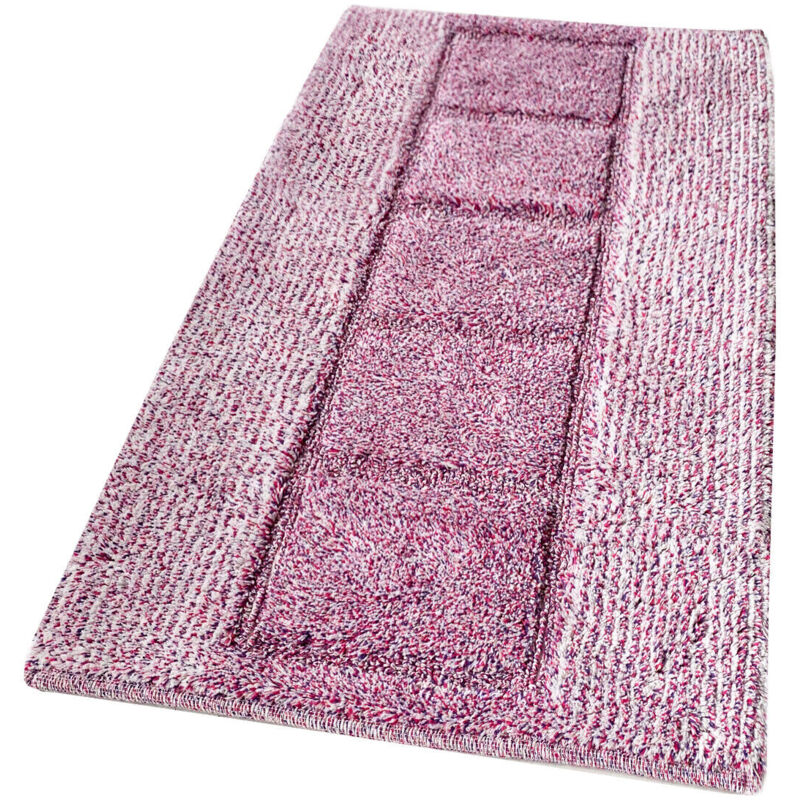 foto del prodotto tappeto bagno cotone shaggy 55x90 cm scendiletto camera morbido assorbente antiscivolo rosa