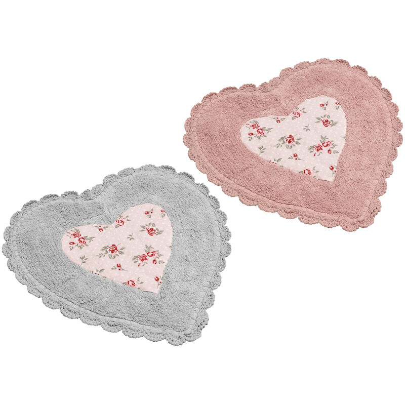 foto del prodotto tappeto bagno doccia spugna tappetino assorbente cotone pelo corto mod. vie en rose, misuravie en rosecoloregrigio