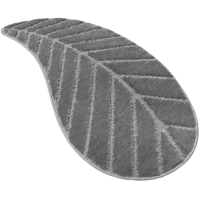 foto del prodotto tappeto bagno foglia morbido assorbente camera letto scendi doccia antiscivolo 100 made in italy grigio