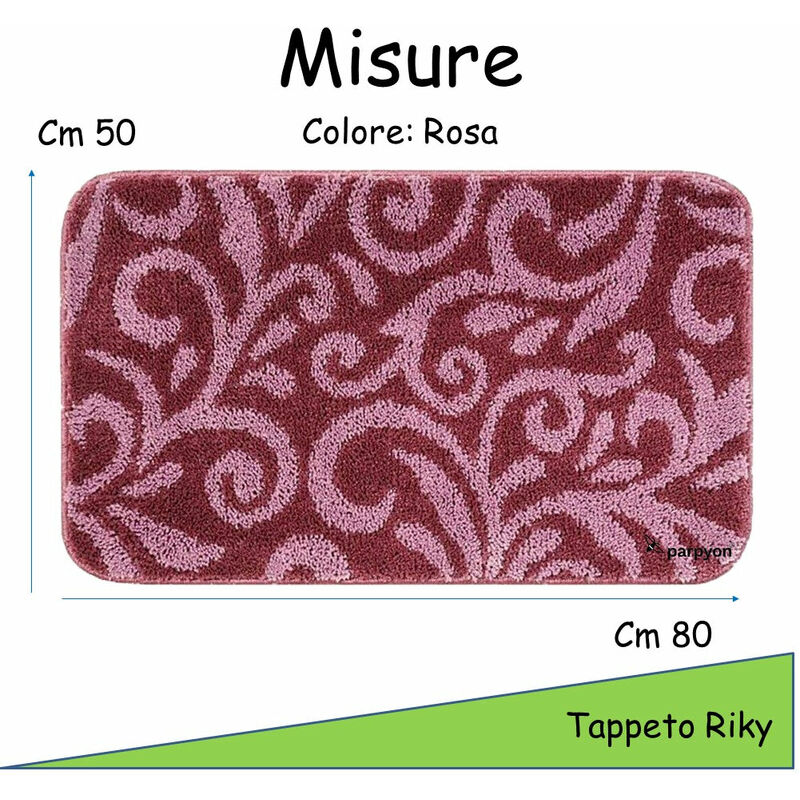 foto del prodotto tappeto bagno lavabile antiscivolo riky cm 50x80 rosso