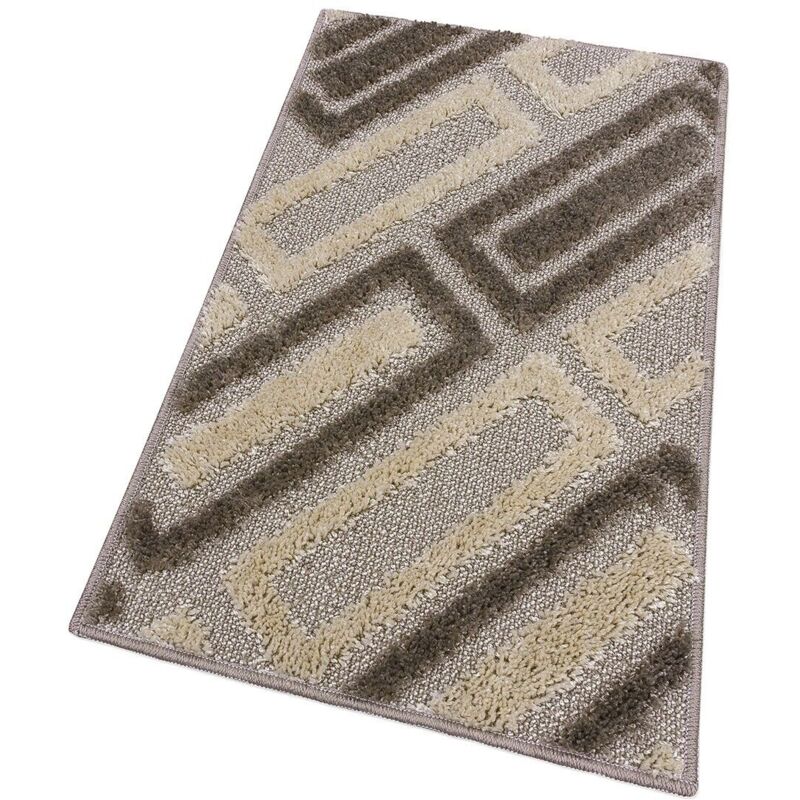 foto del prodotto tappeto bagno moderno morbido soffice assorbente asciugapassi antiscivolo lavabile beige 50x80 cm