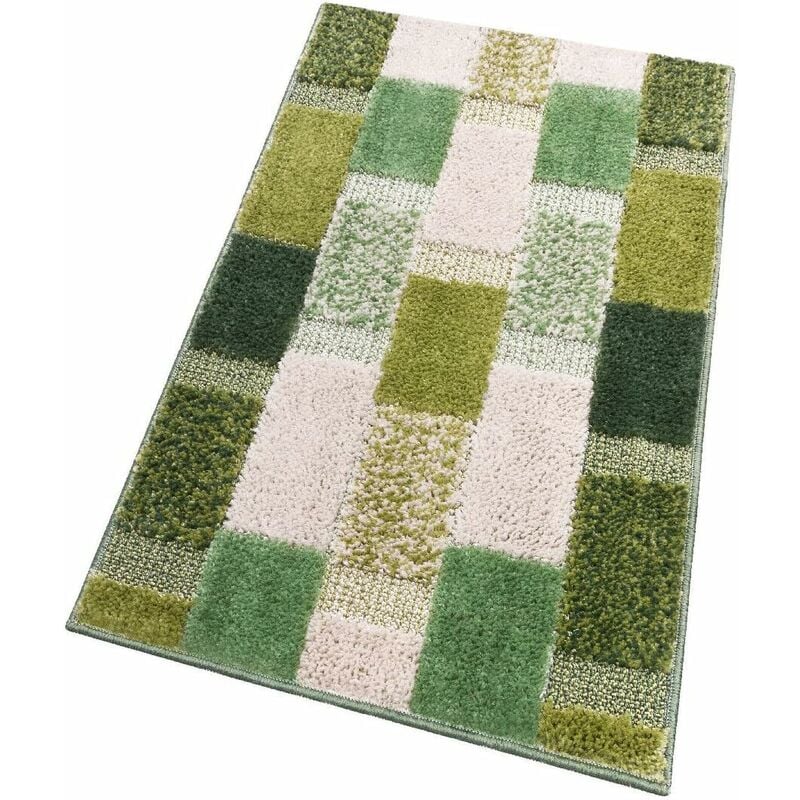 foto del prodotto tappeto bagno moderno soffice antiscivolo assorbente scendiletto doccia 100 made in italy verde 60x120 cm