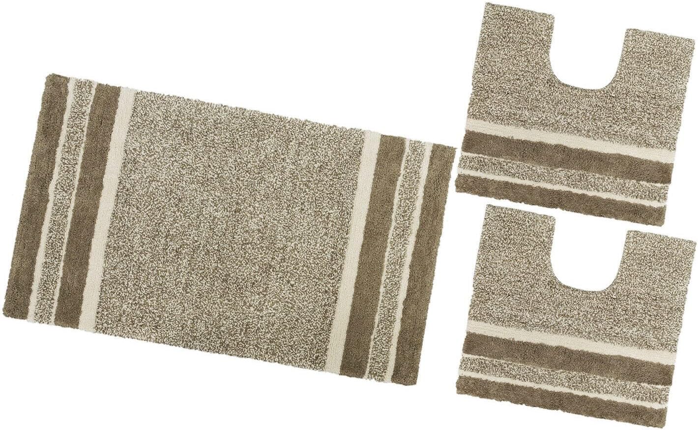 foto del prodotto tappeto bagno parure puro cotone antiscivolo morbido colori vivaci made in italy beige