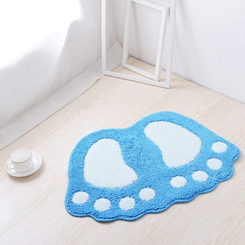foto del prodotto tappeto bagno, tappetino da bagno assorbente e antiscivolo per bagni, vasche da bagno e docce 48x67cm blu