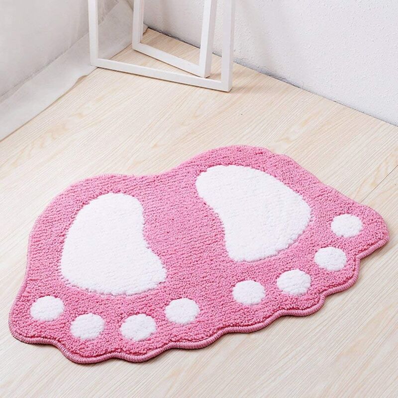 foto del prodotto tappeto bagno, tappetino da bagno assorbente e antiscivolo per bagni, vasche da bagno e docce 48x67cm rosa