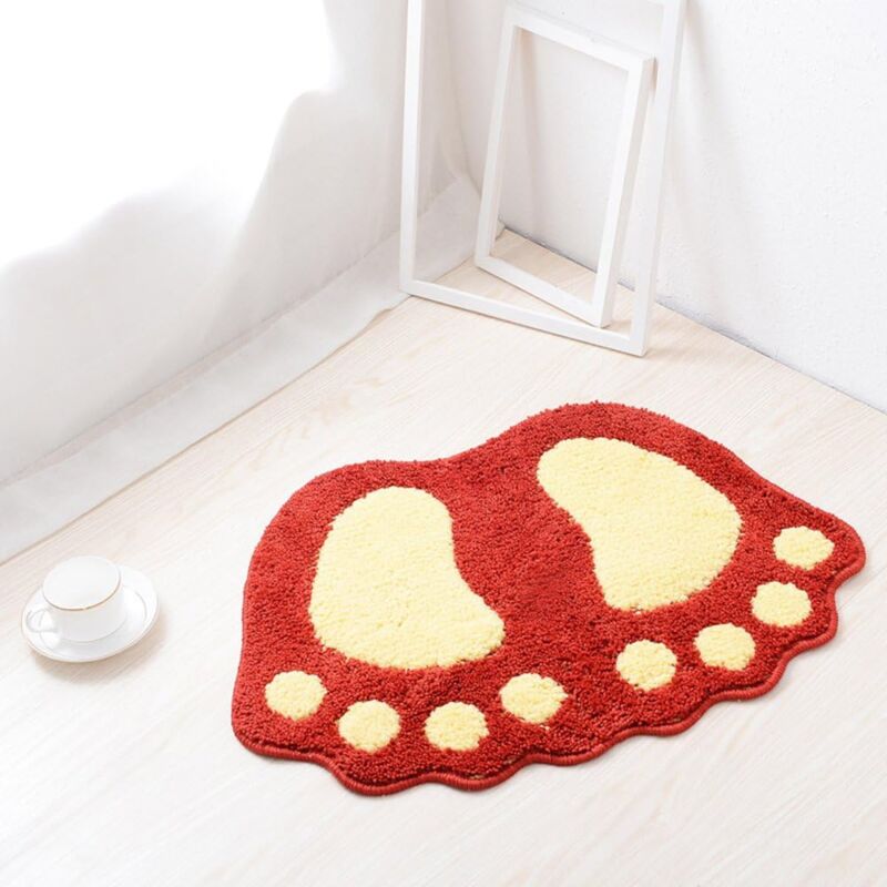 foto del prodotto tappeto bagno, tappetino da bagno assorbente e antiscivolo per bagni, vasche da bagno e docce 48x67cm rosso
