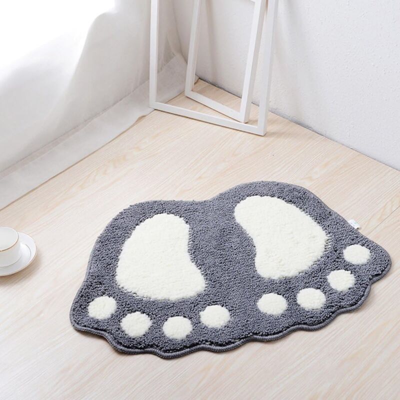 foto del prodotto tappeto bagno, tappetino da bagno assorbente e antiscivolo per bagni, vasche da bagno e docce 60x40cm grigio