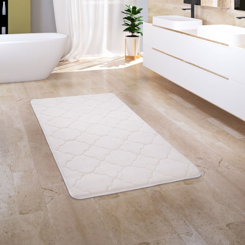 foto del prodotto tappeto bagno tappetino da bagno zerbino morbido memory foam 3d 50x80 cm, crema 2 paco home