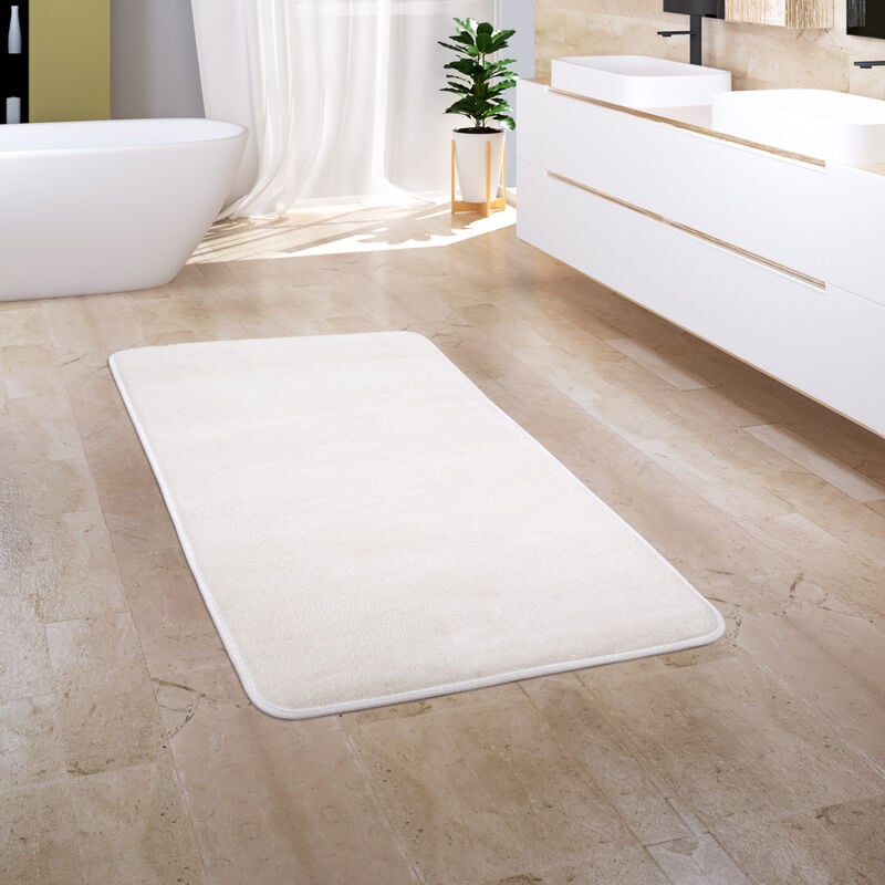 foto del prodotto tappeto bagno tappetino da bagno zerbino morbido memory foam 3d 50x80 cm, crema 3 paco home