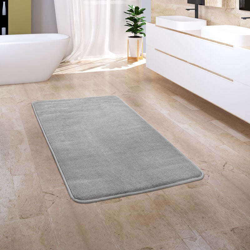 foto del prodotto tappeto bagno tappetino da bagno zerbino morbido memory foam 3d 50x80 cm, grigio 3 paco home
