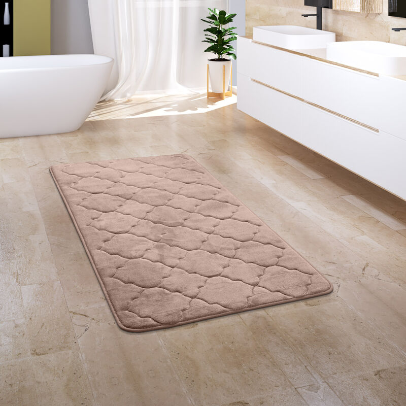 foto del prodotto tappeto bagno tappetino da bagno zerbino morbido memory foam 3d 60x100 cm, beige paco home