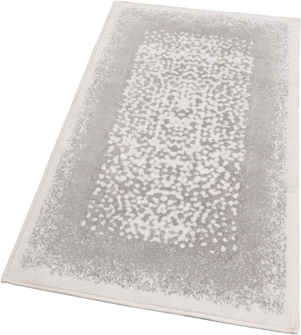 foto del prodotto tappeto bagno vintage camera scendiletto 80x120 cm morbido cotone assorbente antiscivolo grigio